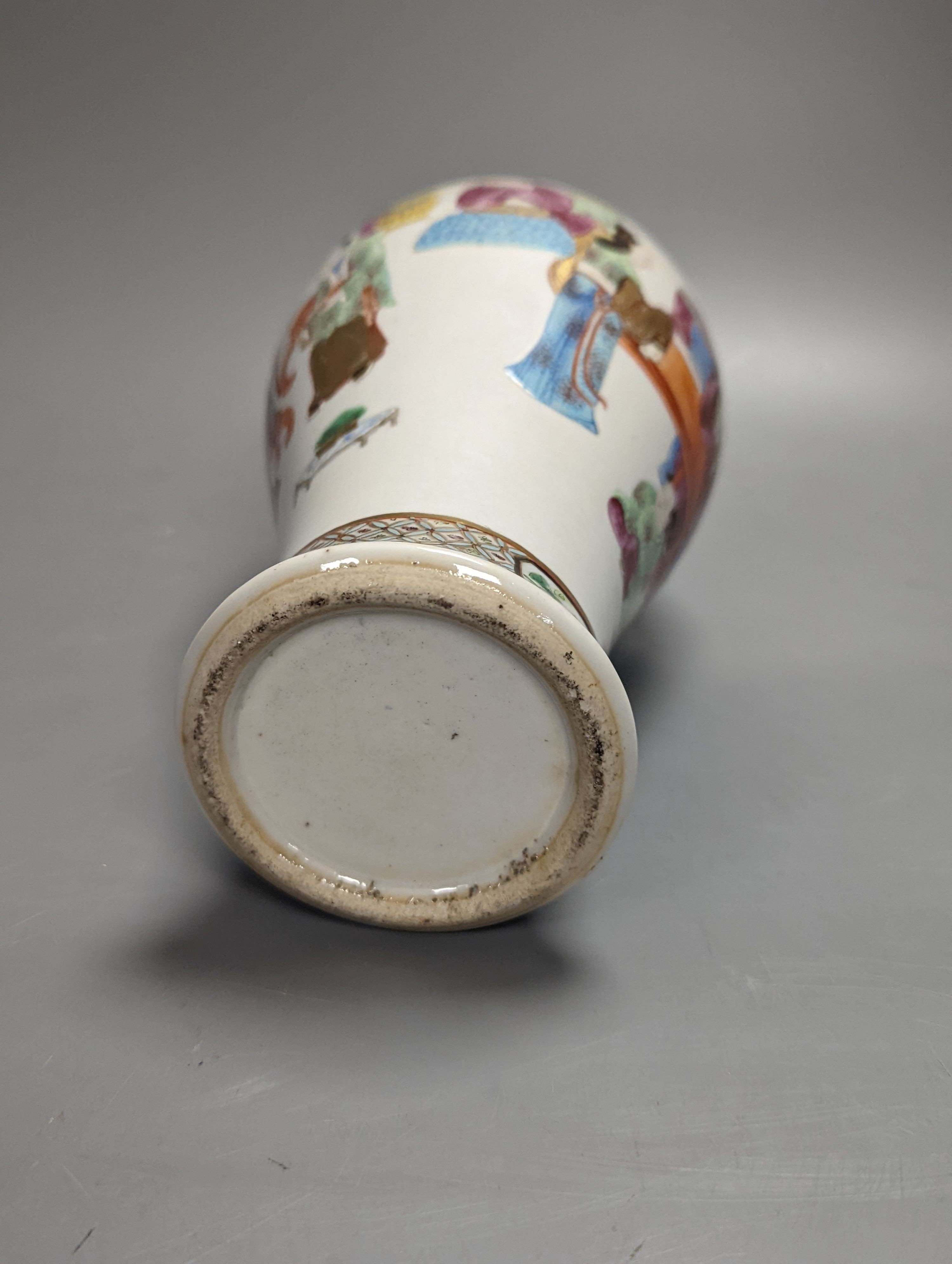 An early 19th century Chinese famille rose baluster vase, height 22cm